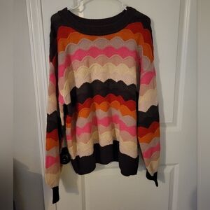 Colorful Wave Pattern Women's Sweater